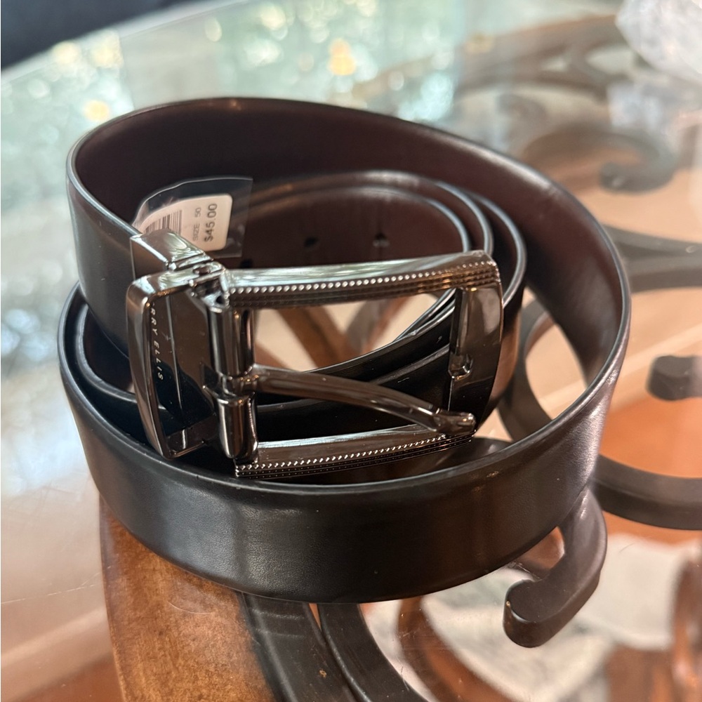 Perry Ellis Black and Brown Men's Belt